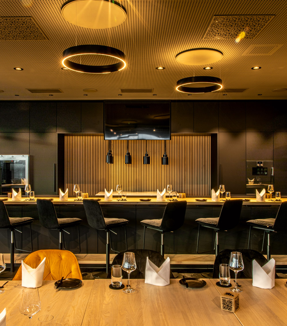 Beleuchtung durch MilliSense in einem Restaurant Beeindruckende Beleuchtung in einem Restaurant