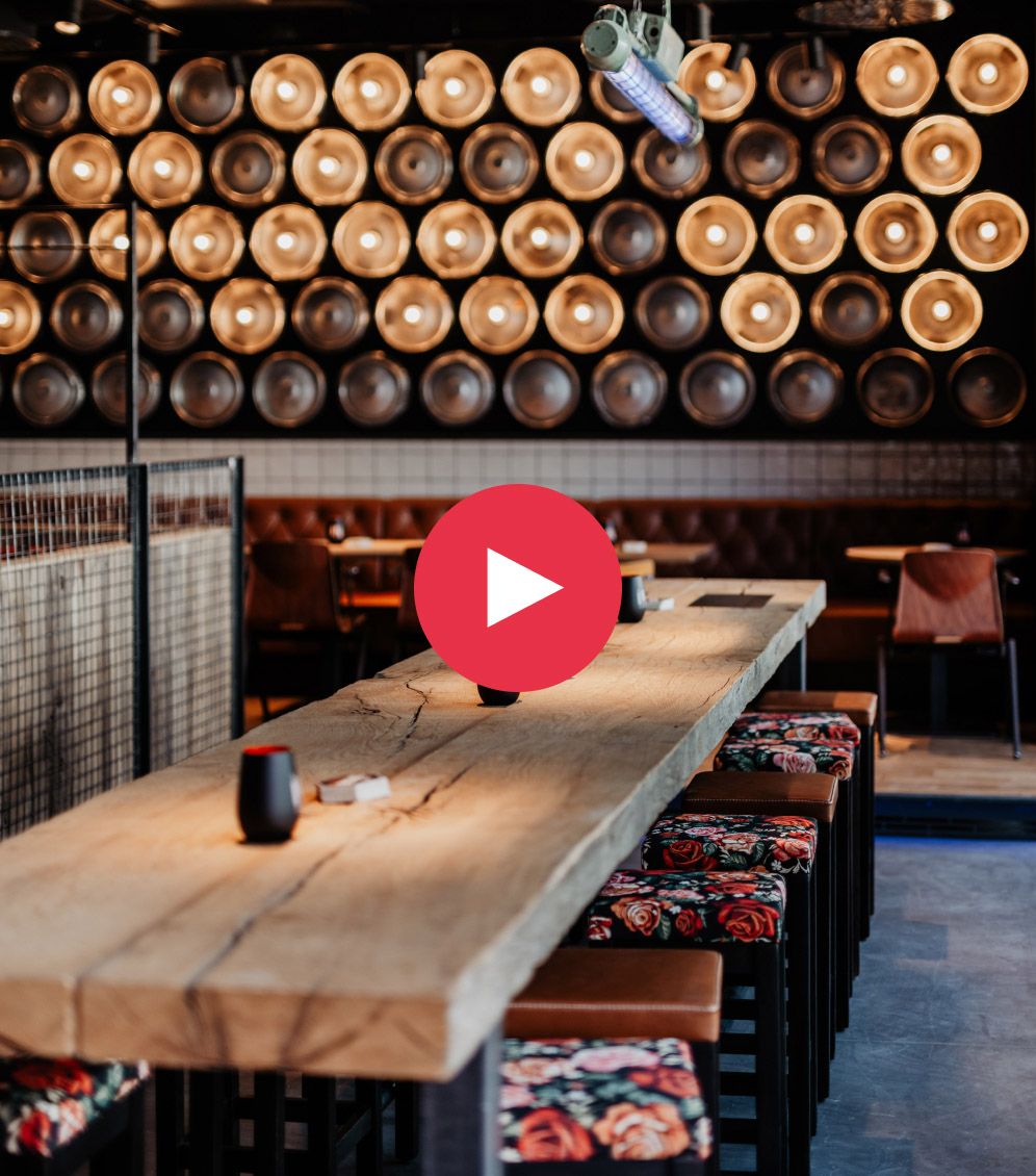 Beleuchtung durch MilliSense in einem Restaurant Beleuchtung im Restaurant mit MilliSense
